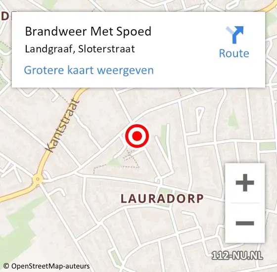 Locatie op kaart van de 112 melding: Brandweer Met Spoed Naar Landgraaf, Sloterstraat op 14 september 2015 17:05