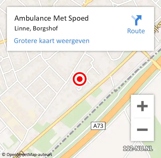 Locatie op kaart van de 112 melding: Ambulance Met Spoed Naar Linne, Borgshof op 14 september 2015 19:30