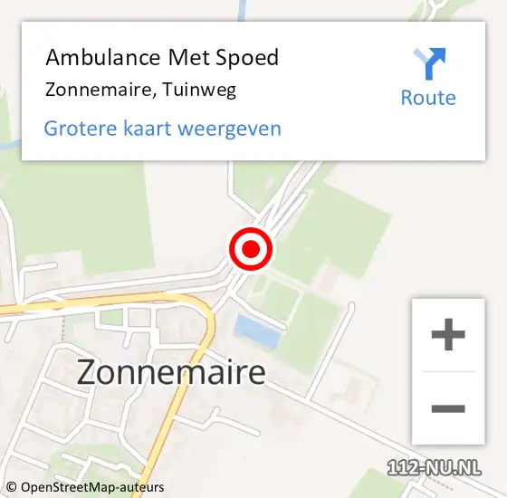 Locatie op kaart van de 112 melding: Ambulance Met Spoed Naar Zonnemaire, Tuinweg op 14 september 2015 19:50