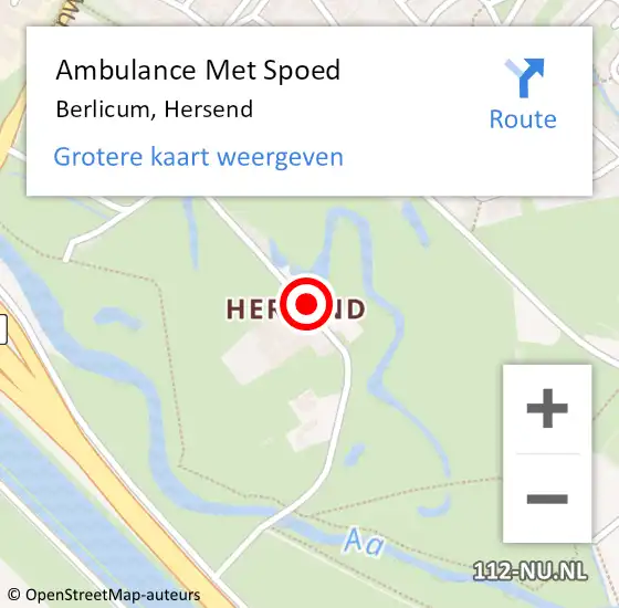 Locatie op kaart van de 112 melding: Ambulance Met Spoed Naar Berlicum, Hersend op 15 september 2015 08:31