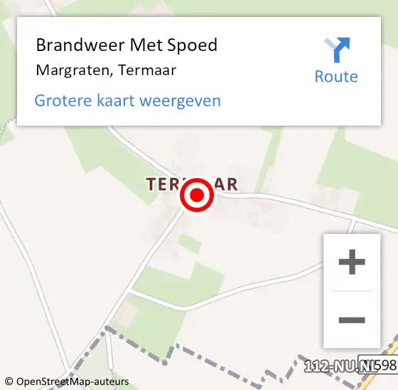 Locatie op kaart van de 112 melding: Brandweer Met Spoed Naar Margraten, Termaar op 15 september 2015 10:12