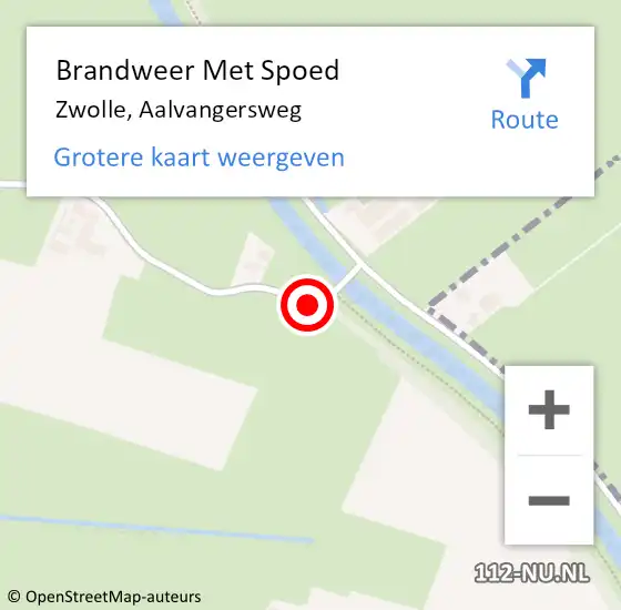 Locatie op kaart van de 112 melding: Brandweer Met Spoed Naar Zwolle, Aalvangersweg op 15 september 2015 19:27