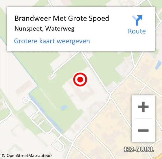 Locatie op kaart van de 112 melding: Brandweer Met Grote Spoed Naar Nunspeet, Waterweg op 16 september 2015 07:16