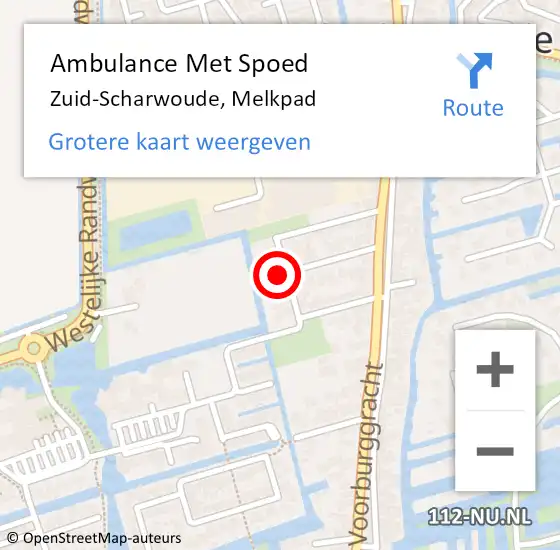 Locatie op kaart van de 112 melding: Ambulance Met Spoed Naar Zuid-Scharwoude, Melkpad op 16 september 2015 09:33