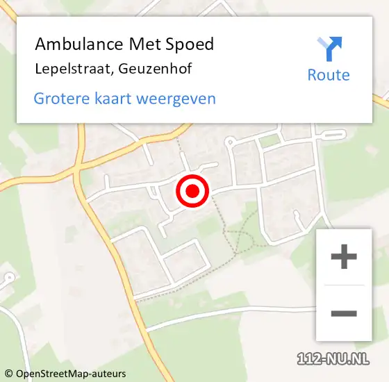 Locatie op kaart van de 112 melding: Ambulance Met Spoed Naar Lepelstraat, Geuzenhof op 16 september 2015 13:34