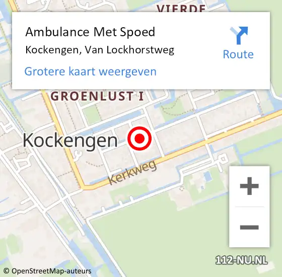 Locatie op kaart van de 112 melding: Ambulance Met Spoed Naar Kockengen, Van Lockhorstweg op 16 september 2015 17:42