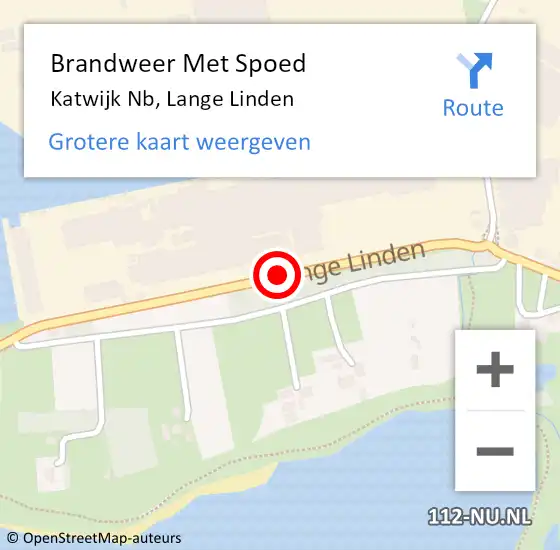 Locatie op kaart van de 112 melding: Brandweer Met Spoed Naar Katwijk Nb, Lange Linden op 16 september 2015 19:06