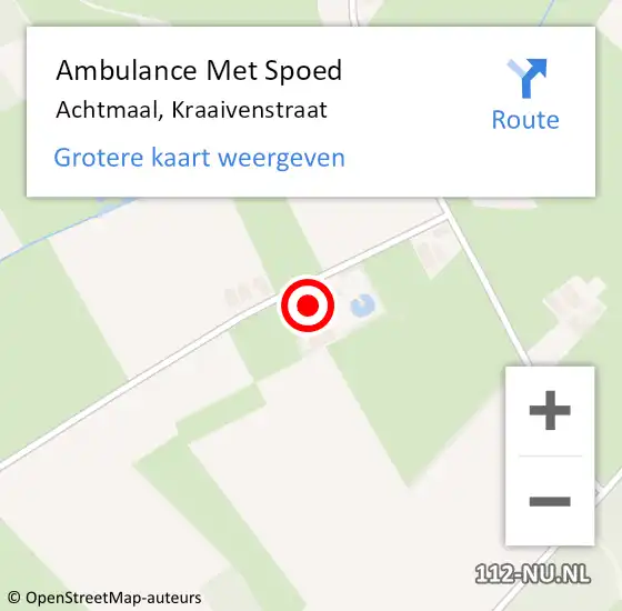 Locatie op kaart van de 112 melding: Ambulance Met Spoed Naar Achtmaal, Kraaivenstraat op 16 september 2015 19:30