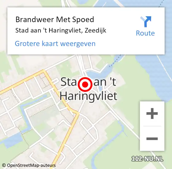 Locatie op kaart van de 112 melding: Brandweer Met Spoed Naar Stad aan 't Haringvliet, Zeedijk op 16 september 2015 19:34