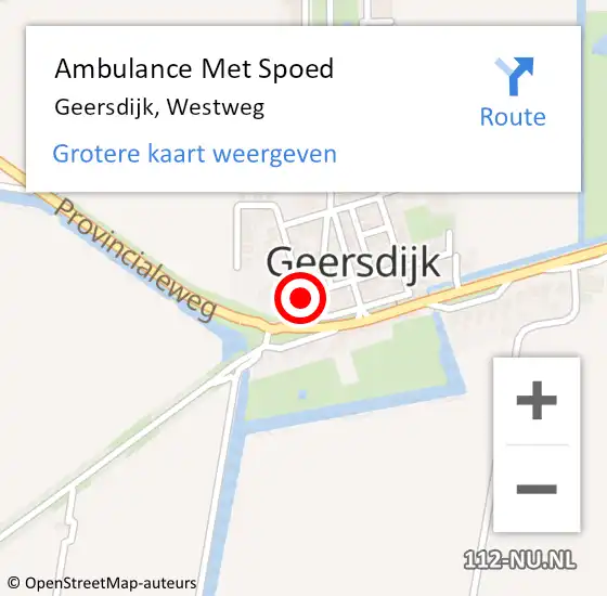 Locatie op kaart van de 112 melding: Ambulance Met Spoed Naar Geersdijk, Westweg op 17 september 2015 03:12