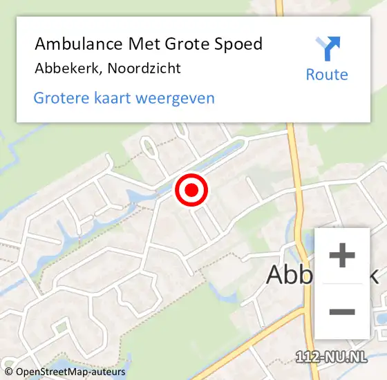 Locatie op kaart van de 112 melding: Ambulance Met Grote Spoed Naar Abbekerk, Noordzicht op 17 september 2015 09:52