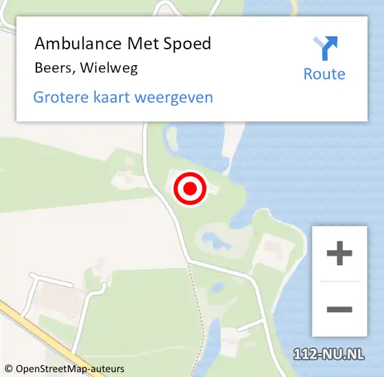 Locatie op kaart van de 112 melding: Ambulance Met Spoed Naar Beers, Wielweg op 17 september 2015 11:04