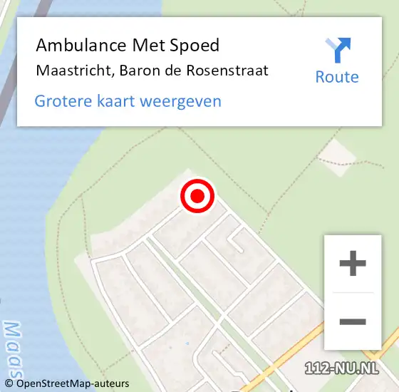 Locatie op kaart van de 112 melding: Ambulance Met Spoed Naar Maastricht, Baron de Rosenstraat op 20 november 2013 18:48