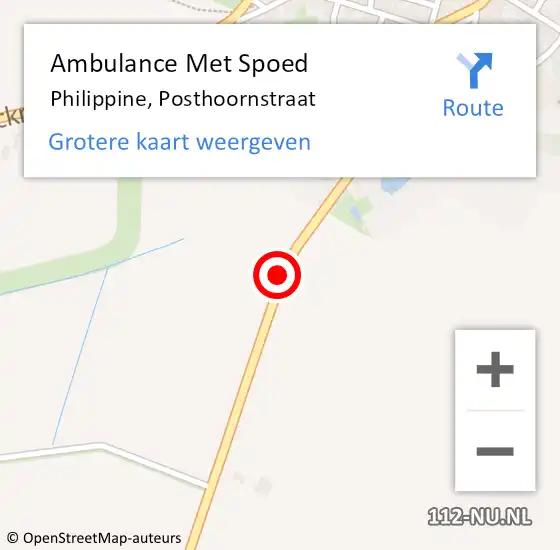 Locatie op kaart van de 112 melding: Ambulance Met Spoed Naar Philippine, Posthoornstraat op 17 september 2015 14:03