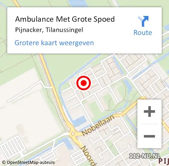 Locatie op kaart van de 112 melding: Ambulance Met Grote Spoed Naar Pijnacker, Tilanussingel op 17 september 2015 15:03