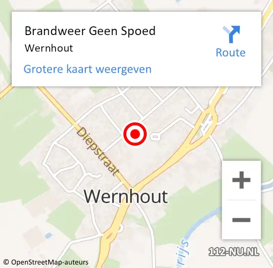 Locatie op kaart van de 112 melding: Brandweer Geen Spoed Naar Wernhout op 17 september 2015 20:49