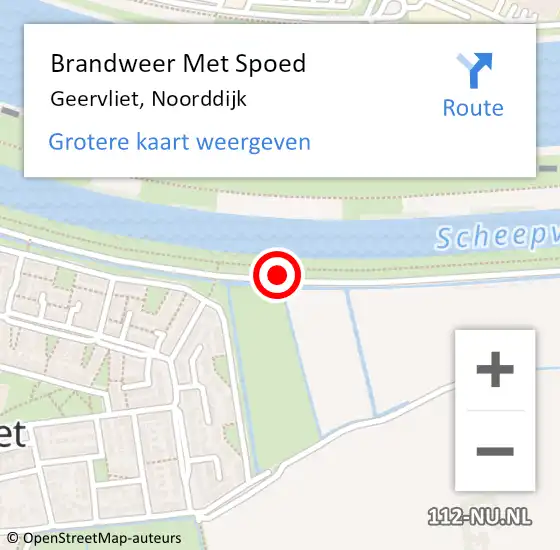 Locatie op kaart van de 112 melding: Brandweer Met Spoed Naar Geervliet, Noorddijk op 18 september 2015 10:46