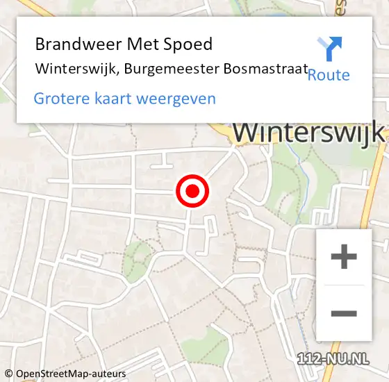 Locatie op kaart van de 112 melding: Brandweer Met Spoed Naar Winterswijk, Burgemeester Bosmastraat op 20 november 2013 20:54