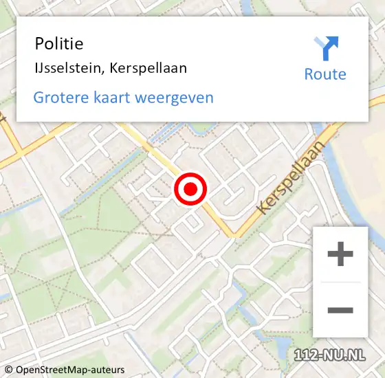 Locatie op kaart van de 112 melding: Politie IJsselstein, Kerspellaan op 18 september 2015 14:08