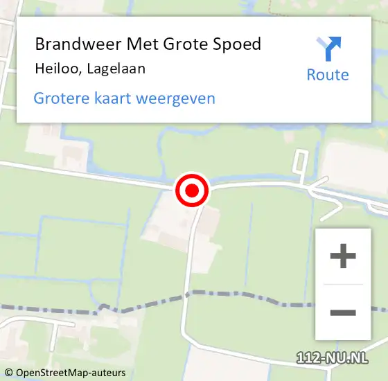 Locatie op kaart van de 112 melding: Brandweer Met Grote Spoed Naar Heiloo, Lagelaan op 18 september 2015 17:09