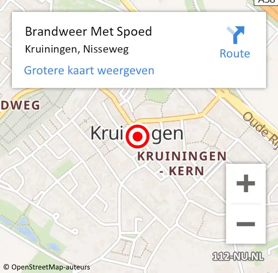 Locatie op kaart van de 112 melding: Brandweer Met Spoed Naar Kruiningen, Nisseweg op 19 september 2015 05:05