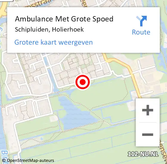 Locatie op kaart van de 112 melding: Ambulance Met Grote Spoed Naar Schipluiden, Holierhoek op 19 september 2015 06:40