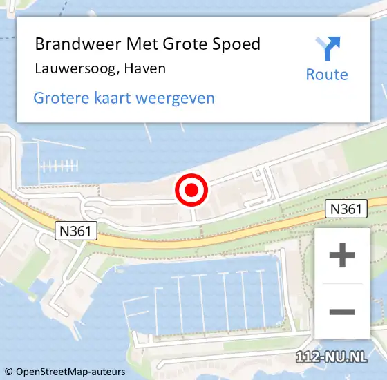 Locatie op kaart van de 112 melding: Brandweer Met Grote Spoed Naar Lauwersoog, Haven op 19 september 2015 08:31