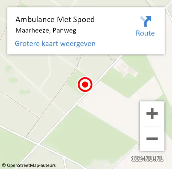 Locatie op kaart van de 112 melding: Ambulance Met Spoed Naar Maarheeze, Panweg op 19 september 2015 09:05