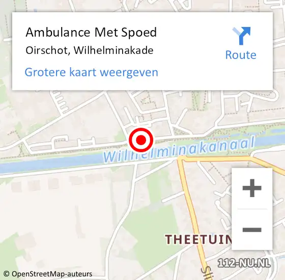 Locatie op kaart van de 112 melding: Ambulance Met Spoed Naar Oirschot, Wilhelminakade op 19 september 2015 09:53