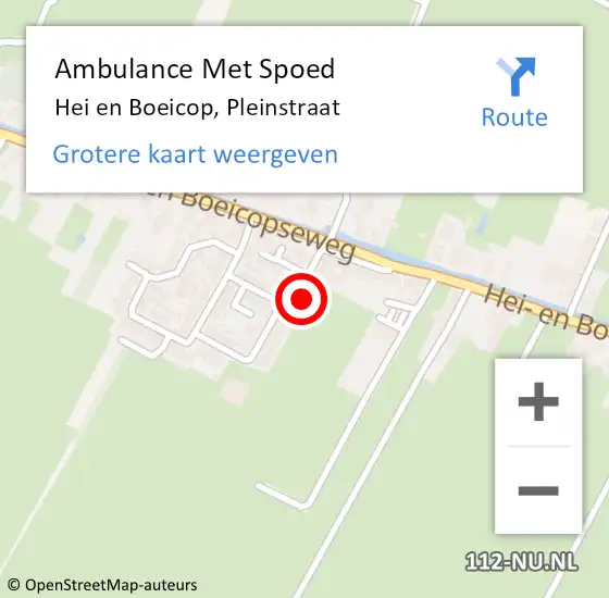 Locatie op kaart van de 112 melding: Ambulance Met Spoed Naar Hei en Boeicop, Pleinstraat op 19 september 2015 10:23