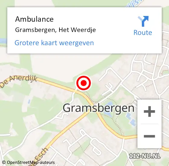 Locatie op kaart van de 112 melding: Ambulance Gramsbergen, Het Weerdje op 19 september 2015 10:56