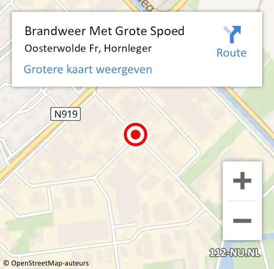 Locatie op kaart van de 112 melding: Brandweer Met Grote Spoed Naar Oosterwolde Fr, Hornleger op 21 november 2013 02:40