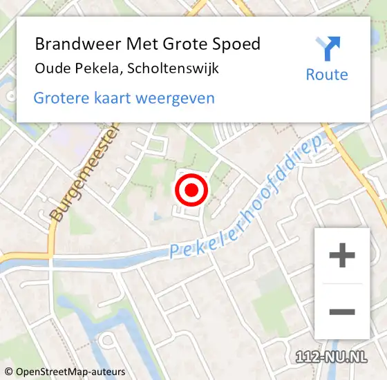Locatie op kaart van de 112 melding: Brandweer Met Grote Spoed Naar Oude Pekela, Scholtenswijk op 19 september 2015 20:29