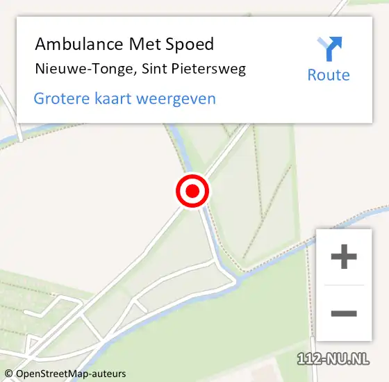 Locatie op kaart van de 112 melding: Ambulance Met Spoed Naar Nieuwe-Tonge, Sint Pietersweg op 19 september 2015 21:24