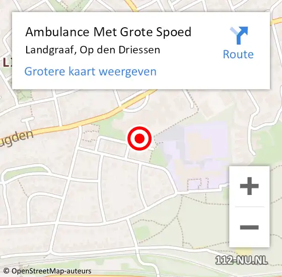 Locatie op kaart van de 112 melding: Ambulance Met Grote Spoed Naar Landgraaf, Op den Driessen op 21 november 2013 06:03