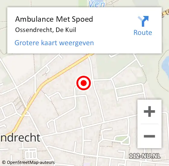 Locatie op kaart van de 112 melding: Ambulance Met Spoed Naar Ossendrecht, De Kuil op 20 september 2015 09:38