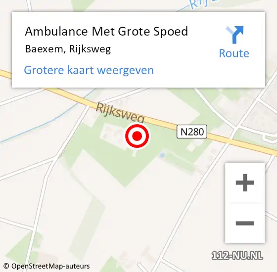 Locatie op kaart van de 112 melding: Ambulance Met Grote Spoed Naar Baexem, Rijksweg op 21 november 2013 07:22