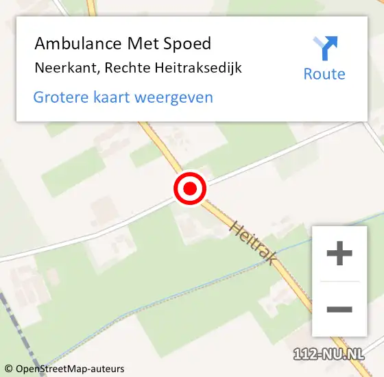 Locatie op kaart van de 112 melding: Ambulance Met Spoed Naar Neerkant, Rechte Heitraksedijk op 20 september 2015 10:38