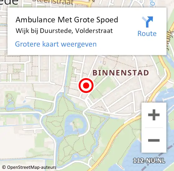 Locatie op kaart van de 112 melding: Ambulance Met Grote Spoed Naar Wijk bij Duurstede, Volderstraat op 20 september 2015 11:24