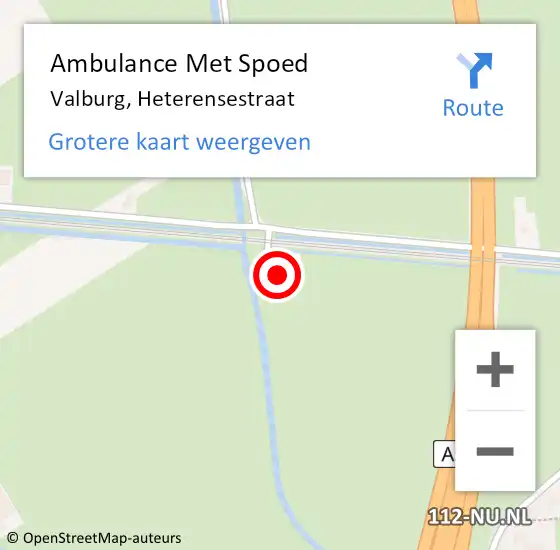 Locatie op kaart van de 112 melding: Ambulance Met Spoed Naar Valburg, Heterensestraat op 20 september 2015 14:35