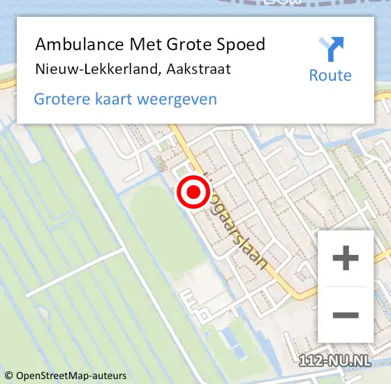 Locatie op kaart van de 112 melding: Ambulance Met Grote Spoed Naar Nieuw-Lekkerland, Aakstraat op 21 november 2013 08:03