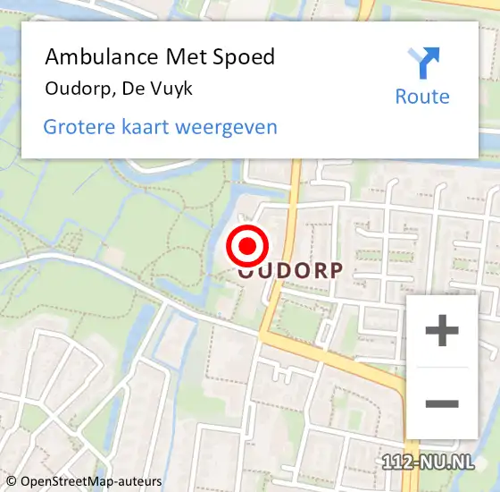 Locatie op kaart van de 112 melding: Ambulance Met Spoed Naar Oudorp, De Vuyk op 21 november 2013 08:30