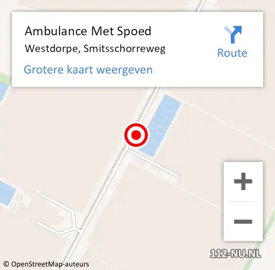 Locatie op kaart van de 112 melding: Ambulance Met Spoed Naar Westdorpe, Smitsschorreweg op 21 september 2015 11:06