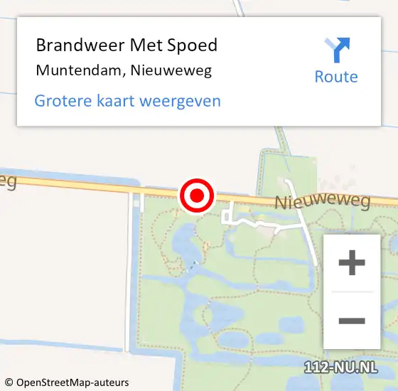 Locatie op kaart van de 112 melding: Brandweer Met Spoed Naar Muntendam, Nieuweweg op 21 september 2015 18:48