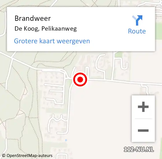 Locatie op kaart van de 112 melding: Brandweer De Koog, Pelikaanweg op 22 september 2015 01:20