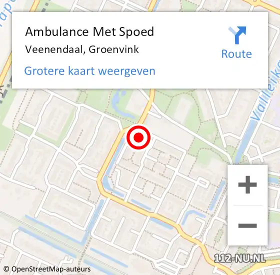 Locatie op kaart van de 112 melding: Ambulance Met Spoed Naar Veenendaal, Groenvink op 22 september 2015 08:31