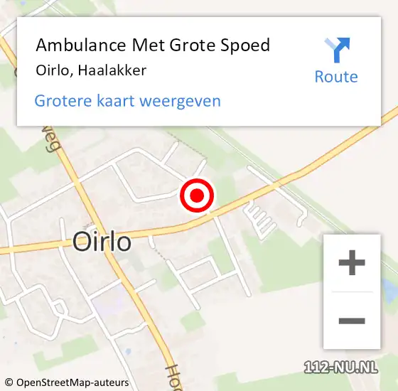 Locatie op kaart van de 112 melding: Ambulance Met Grote Spoed Naar Oirlo, Haalakker op 22 september 2015 08:42