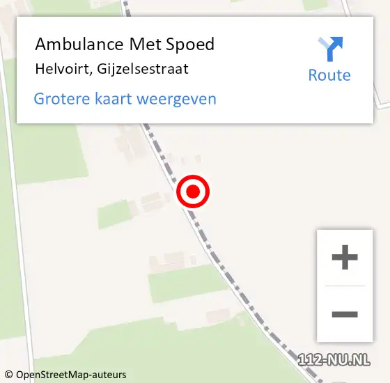 Locatie op kaart van de 112 melding: Ambulance Met Spoed Naar Helvoirt, Gijzelsestraat op 22 september 2015 08:58