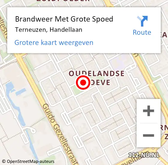 Locatie op kaart van de 112 melding: Brandweer Met Grote Spoed Naar Terneuzen, Handellaan op 22 september 2015 14:35