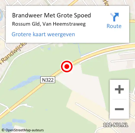 Locatie op kaart van de 112 melding: Brandweer Met Grote Spoed Naar Rossum Gld, Van Heemstraweg op 21 november 2013 10:55